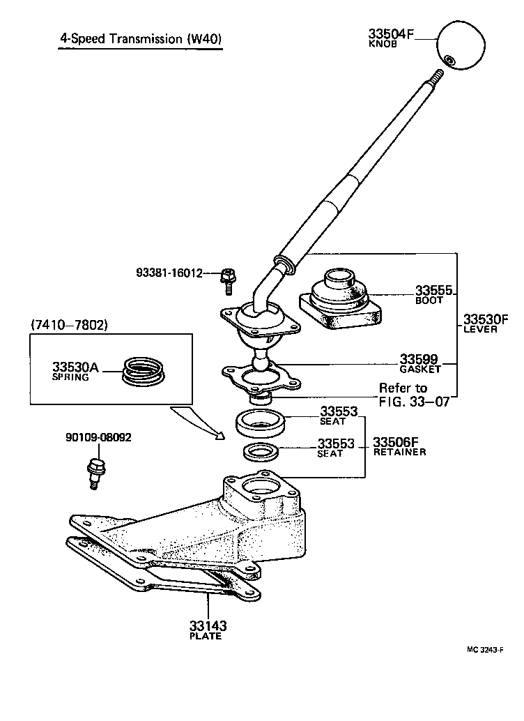 33530-30130 LEVER ASSY, SHIFT (FOR FLOOR SHIFT) product image