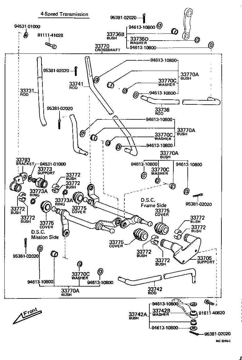 33522-30030 SEAT, SHIFT LEVER PLATE (FOR COLUMN SHIFT) product image