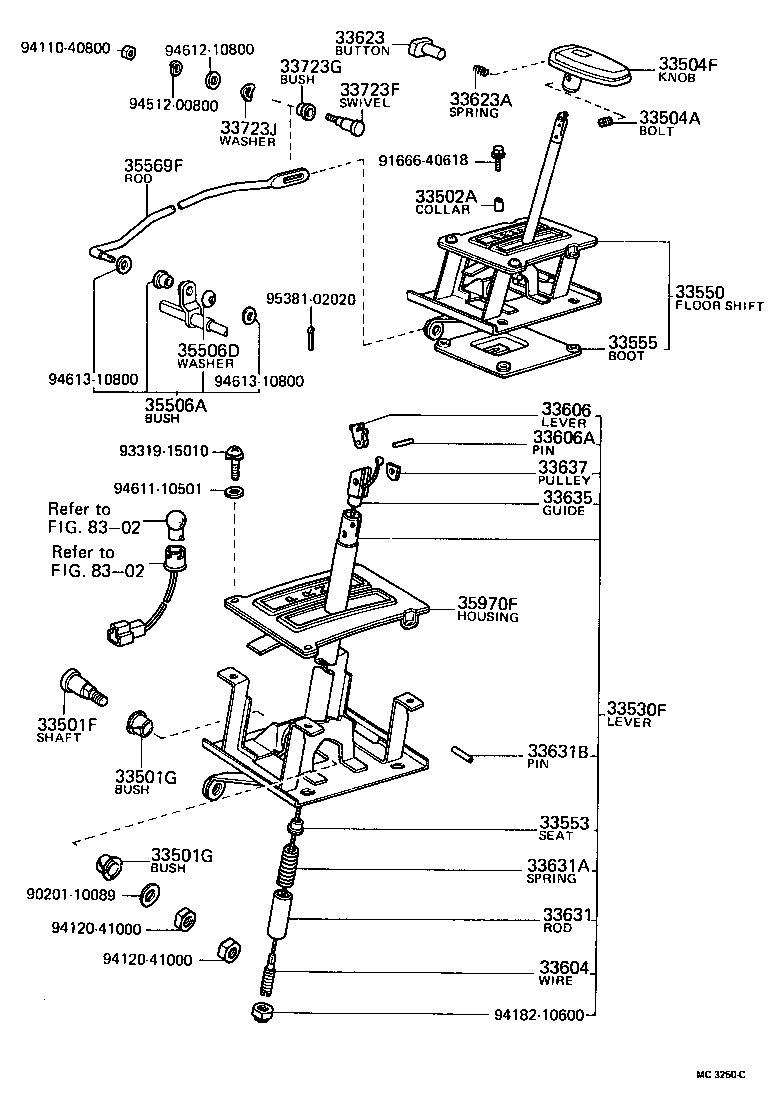 33530-30130 LEVER ASSY, SHIFT (FOR FLOOR SHIFT) product image
