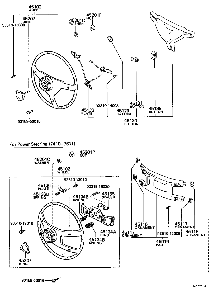 45100-30150 WHEEL SUB-ASSY, STEERING product image