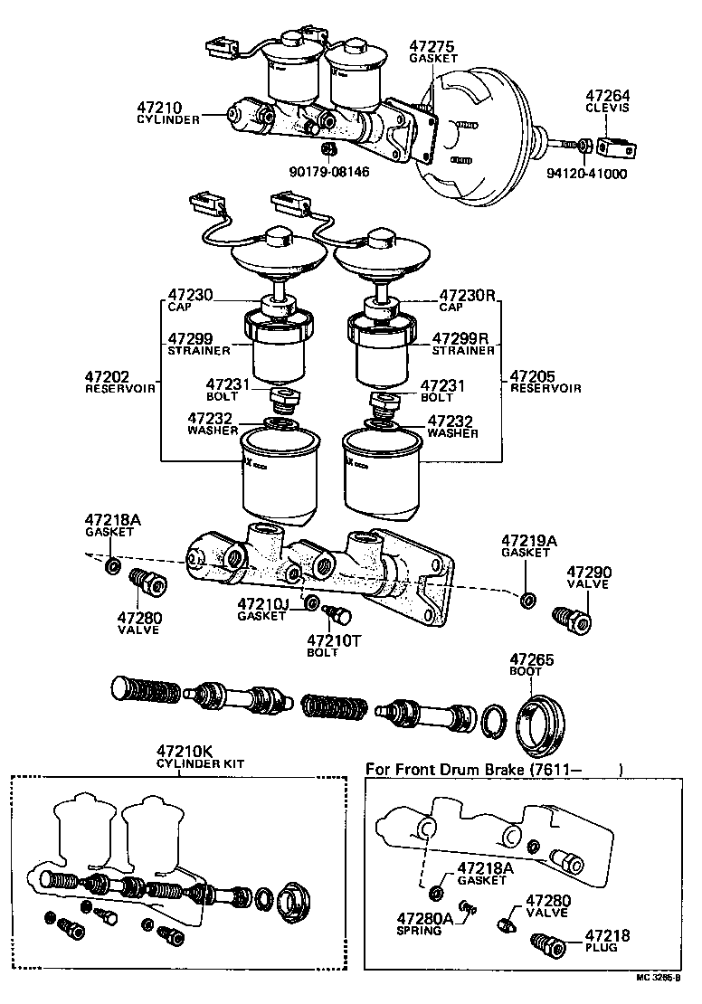 47201-30140 CYLINDER ASSY, MASTER, W/O BOOSTER product image
