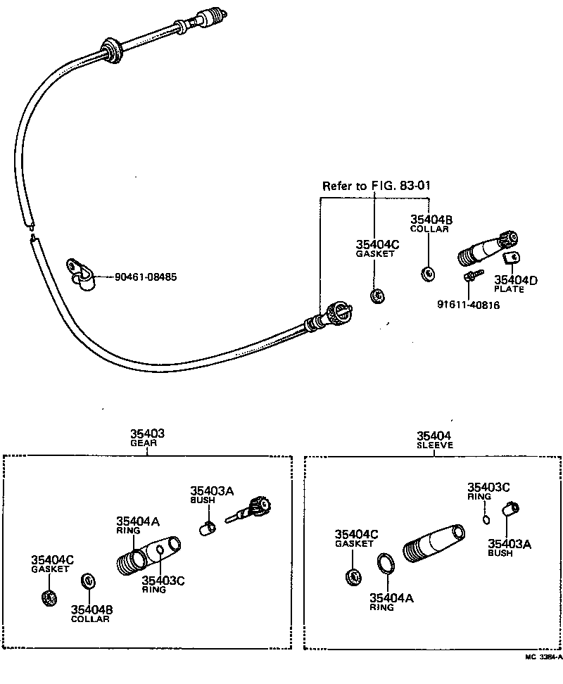 33403-39016 GEAR SUB-ASSY, SPEEDOMETER DRIVEN (ATM) product image