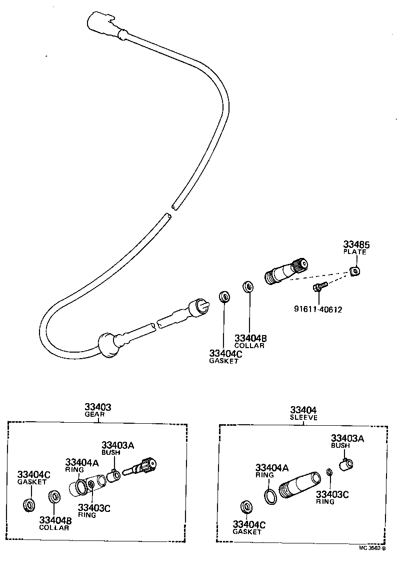 33403-19095 GEAR SUB-ASSY, SPEEDOMETER DRIVEN (MTM) product image