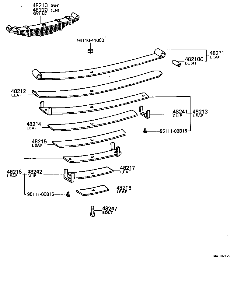 48416-25020 BRACKET SUB-ASSY, REAR SPRING, REAR RH product image
