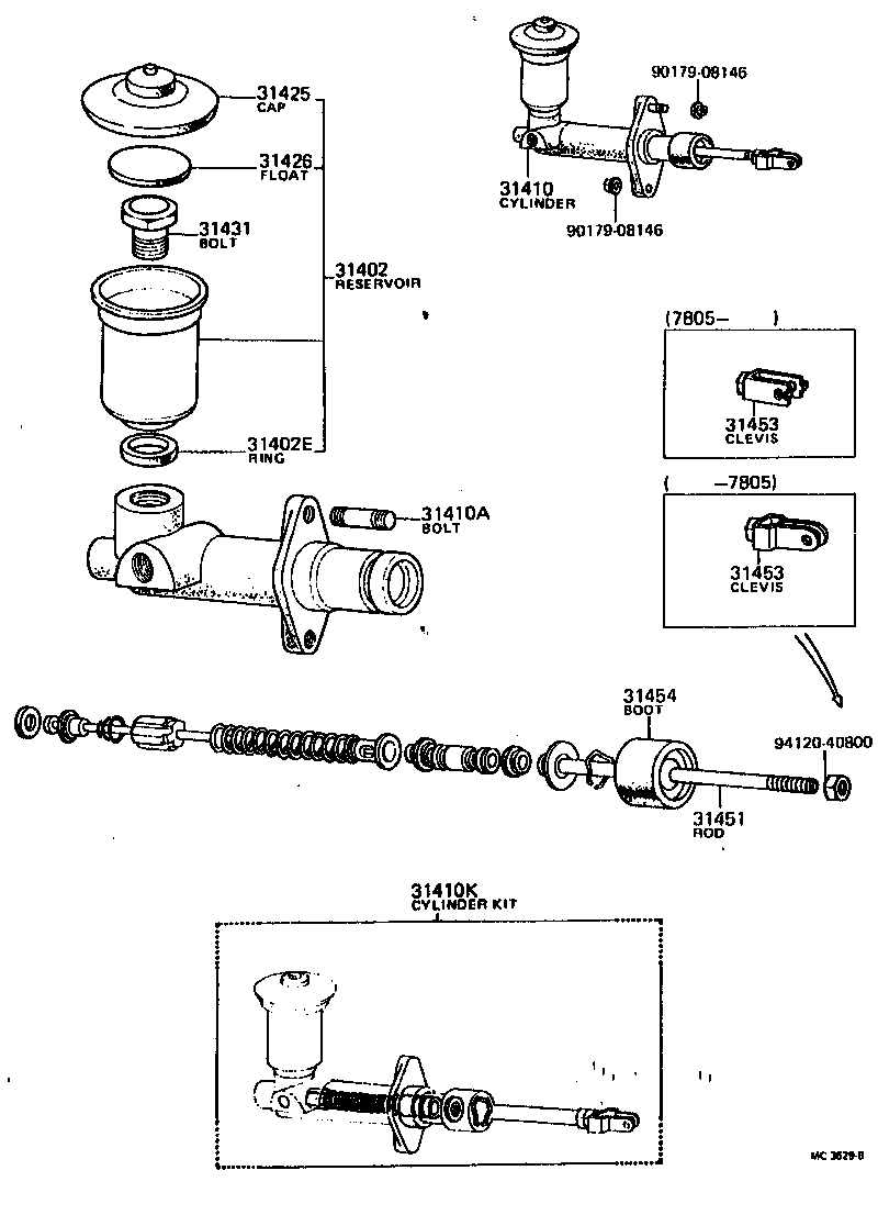 Toyota 04311-12020 CYLINDER KIT, CLUTCH MASTER