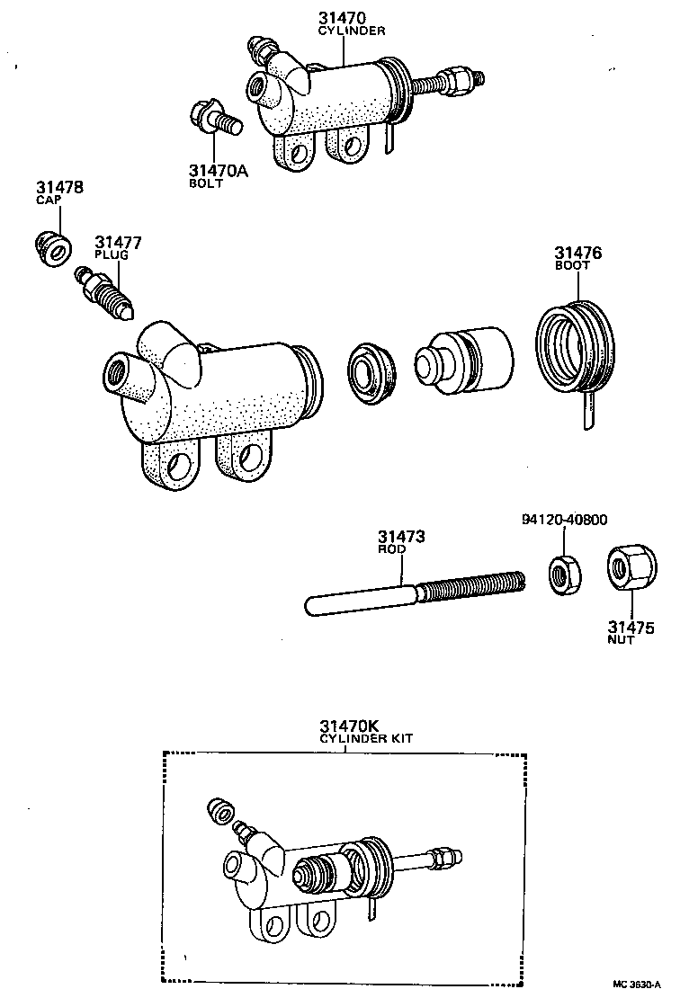 31476-30010 BOOT, CLUTCH RELEASE CYLINDER product image