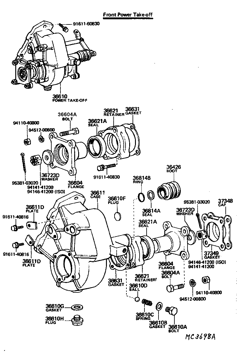 Toyota 90171-19012 NUT, CASTLE(FOR CENTER POWER TAKE-OFF OUTPUT SHAFT)