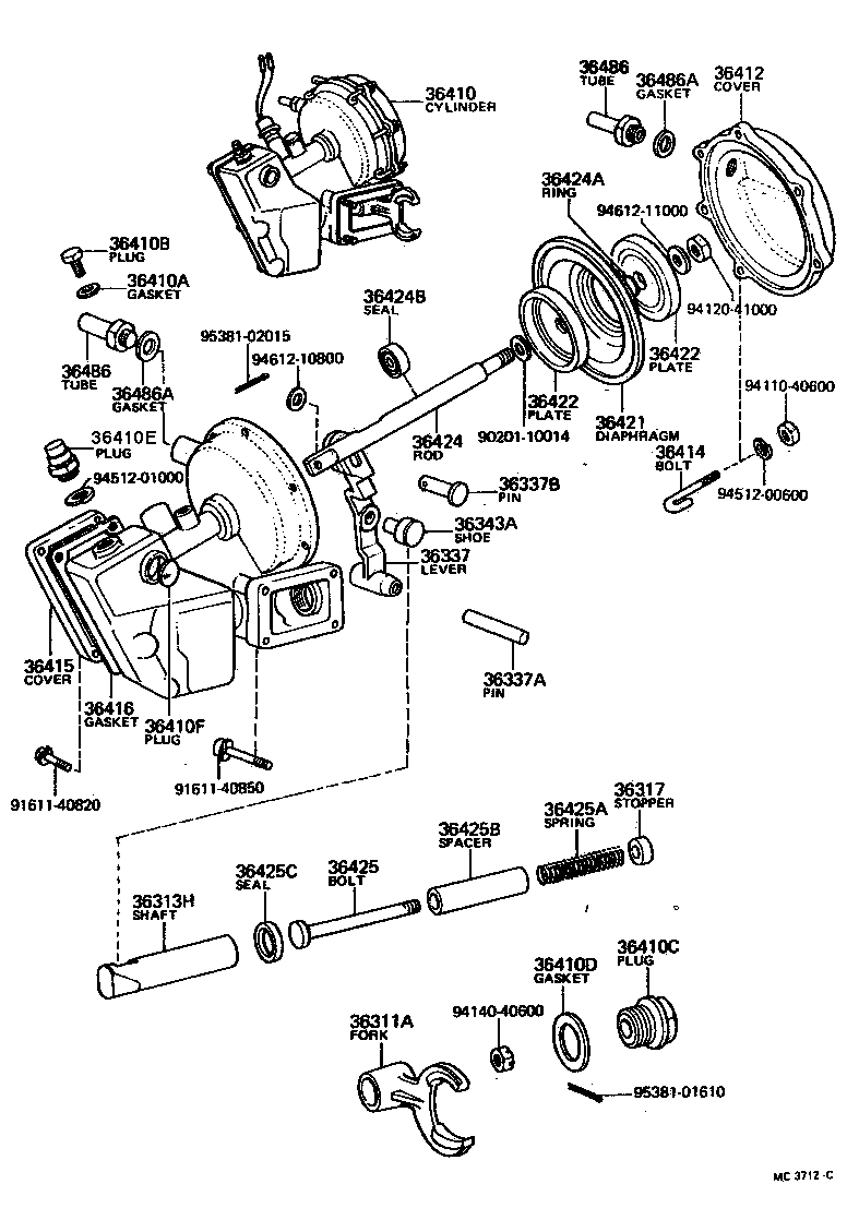 Toyota 36422-60010 PLATE, TRANSFER DIAPHRAGM