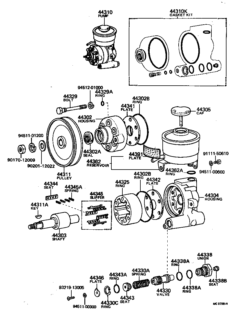 44311-30020 PULLEY, VANE PUMP product image