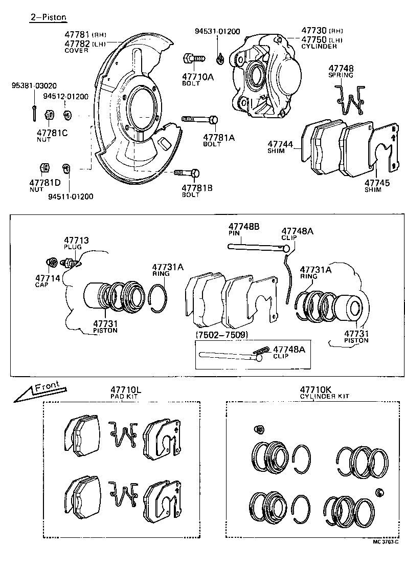 04465-30021 PAD KIT, DISC BRAKE, FRONT product image