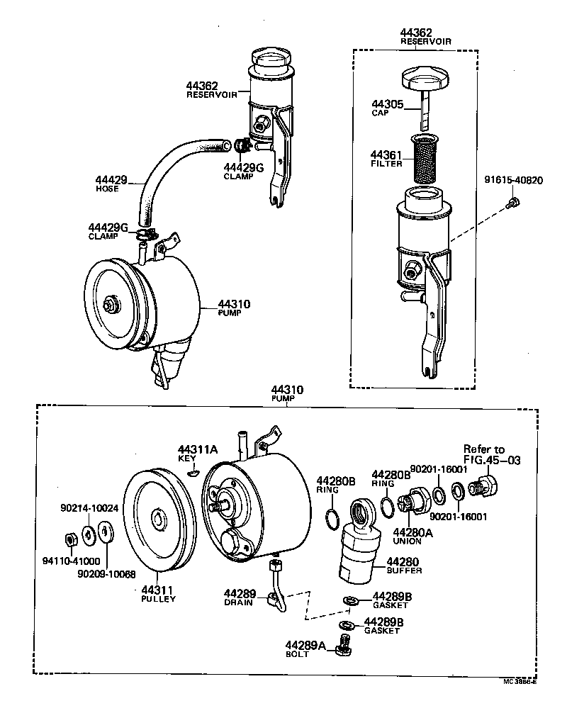 44348-40010 HOSE, RESERVOIR TO OIL PUMP product image