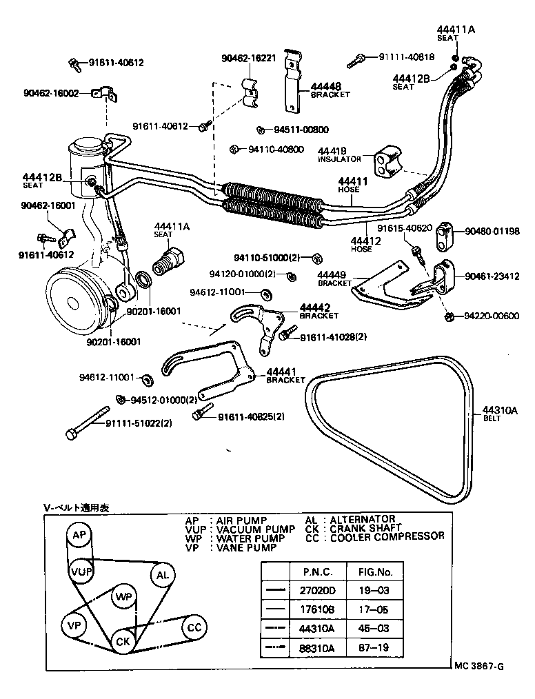 44441-40022 BRACKET, PUMP, FRONT product image