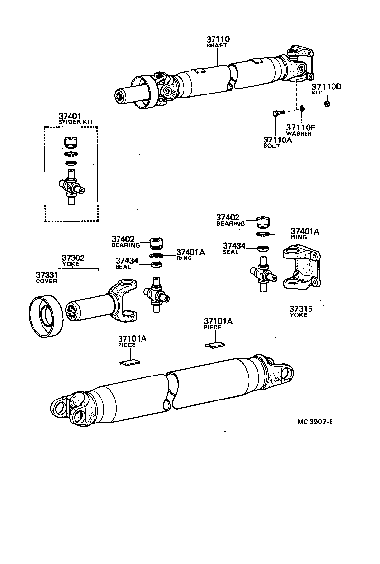 37100-35210 SHAFT ASSY, PROPELLER W/CENTER BEARING product image