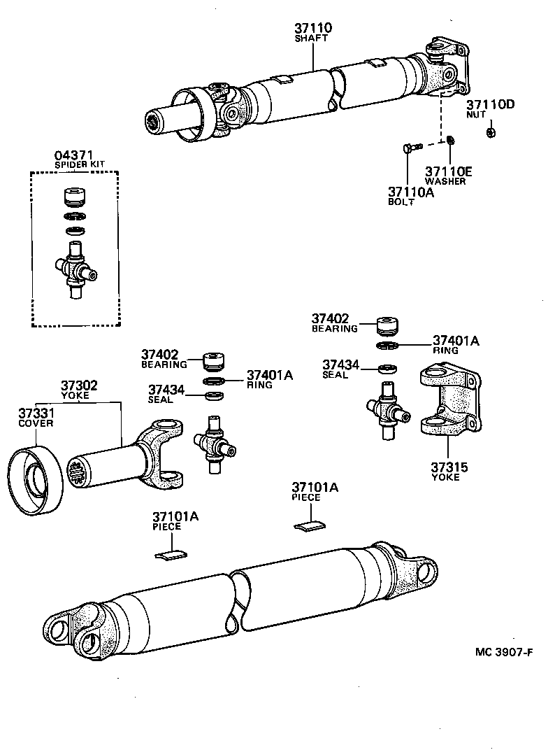 37110-35370 SHAFT ASSY, PROPELLER product image