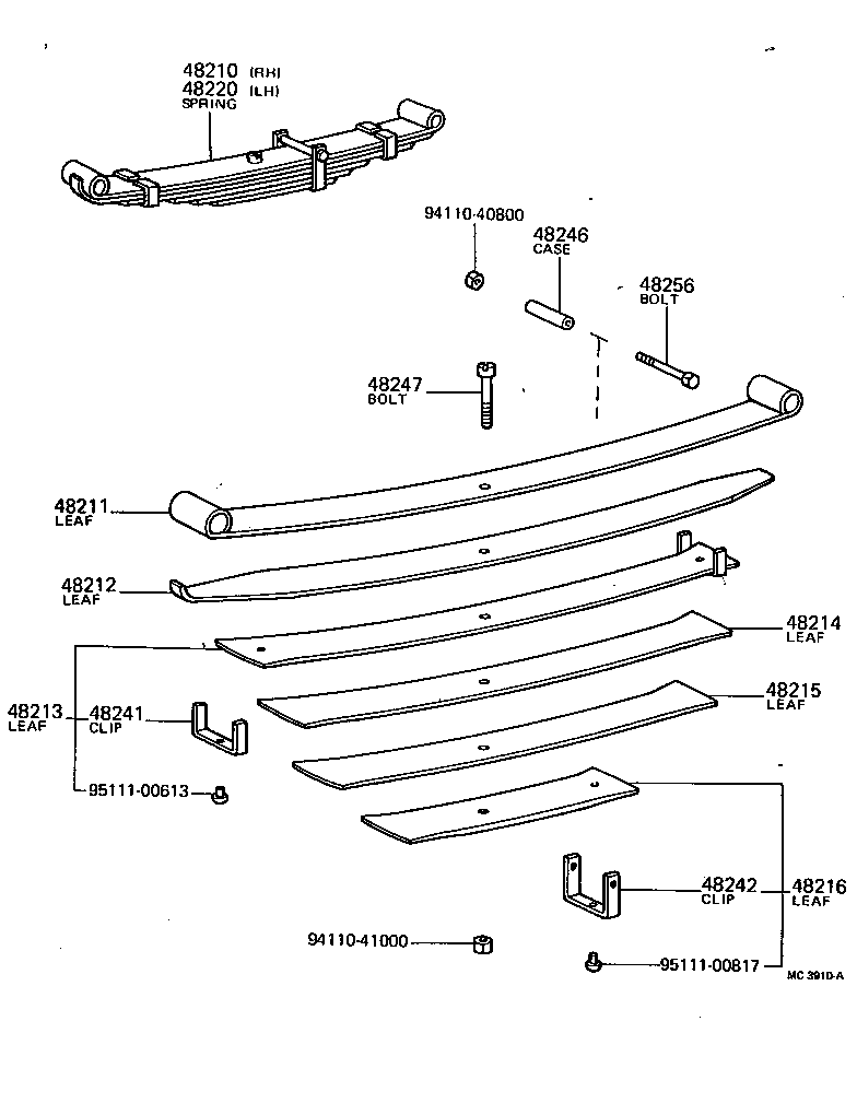 48246-35040 CASE, REAR SPRING CLIP BOLT product image