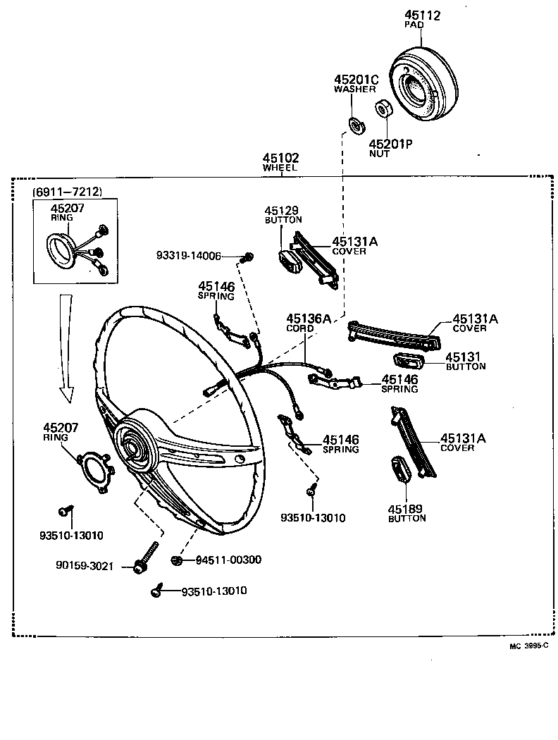 45100-60031 WHEEL SUB-ASSY, STEERING product image