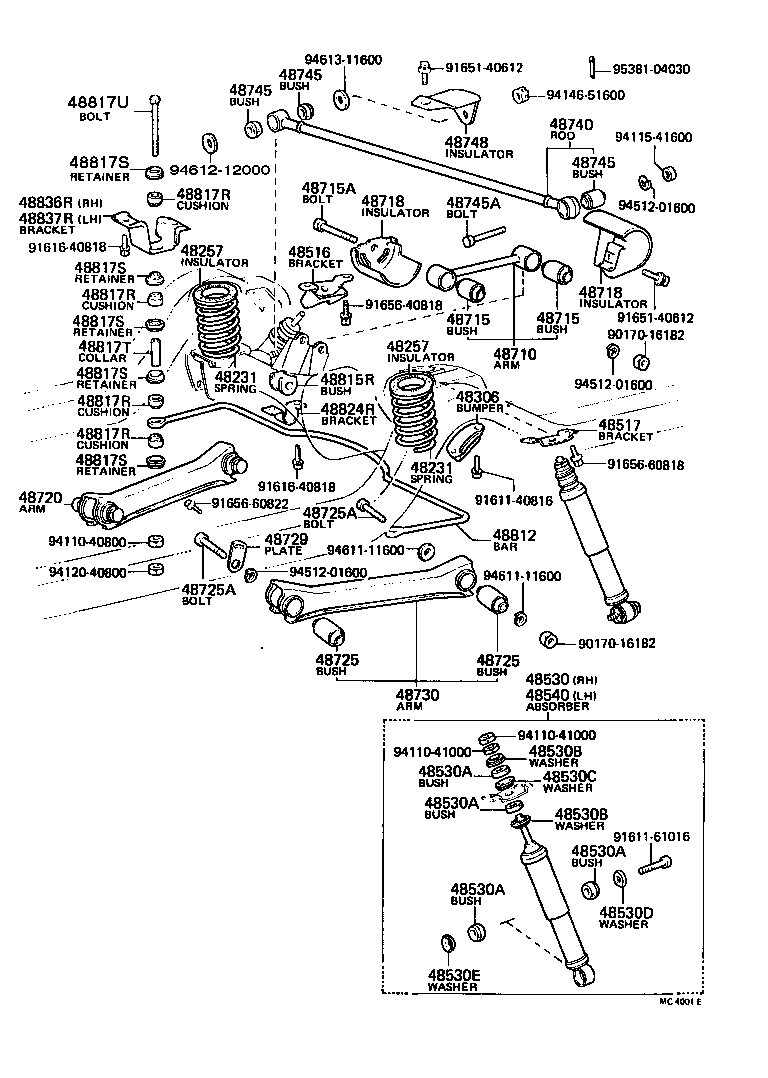 48505-30010 BRACKET, REAR SHOCK ABSORBER, UPPER RH product image