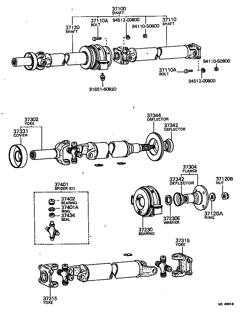 37302-25010 YOKE SUB-ASSY, UNIVERSAL JOINT SLEEVE product image