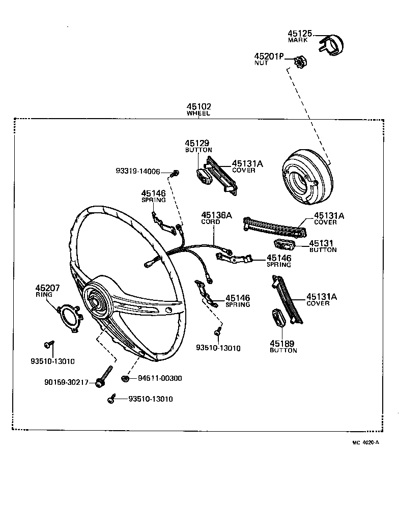 45100-60031 WHEEL SUB-ASSY, STEERING product image