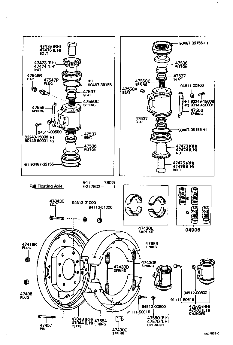 47043-35010 PLATE SUB-ASSY, BRAKE BACKING, REAR RH product image