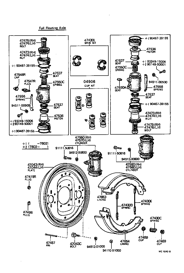 47043-35010 PLATE SUB-ASSY, BRAKE BACKING, REAR RH product image