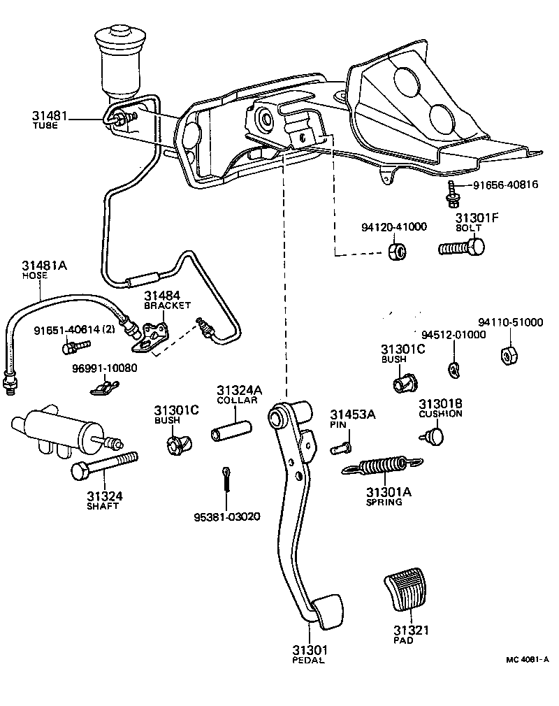 31301-14021 PEDAL SUB-ASSY, CLUTCH product image