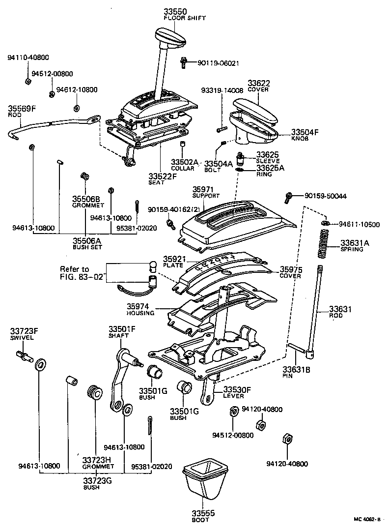 33503-14041 LEVER ASSY, SHIFT (FOR FLOOR SHIFT) product image