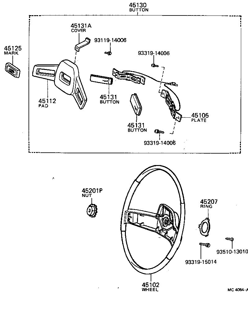 45102-14060 WHEEL SUB-ASSY, STEERING product image