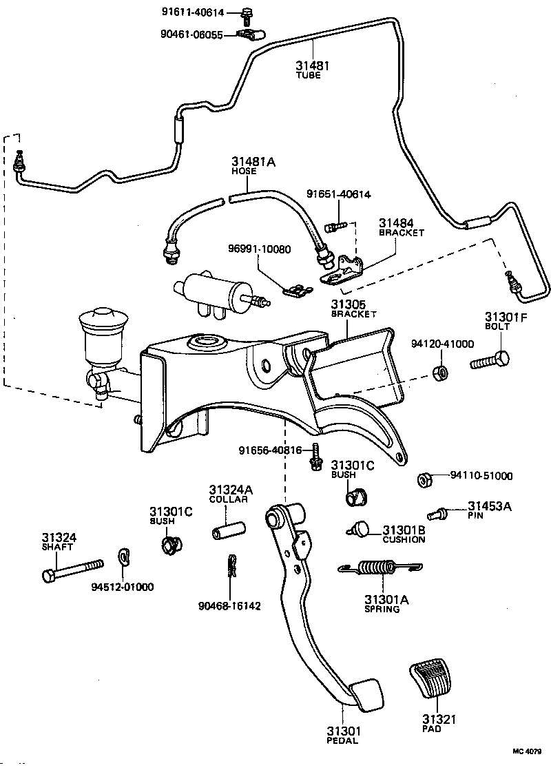 31301-14021 PEDAL SUB-ASSY, CLUTCH product image