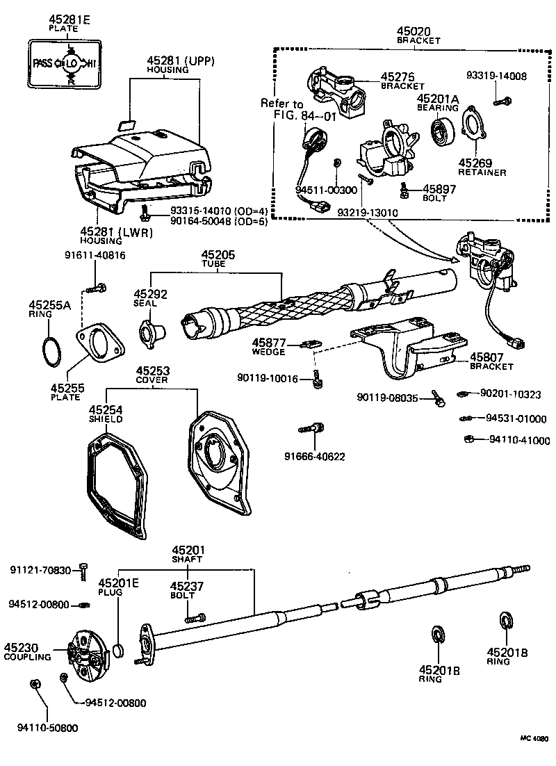 45275-20050 BRACKET, STEERING COLUMN, UPPER product image