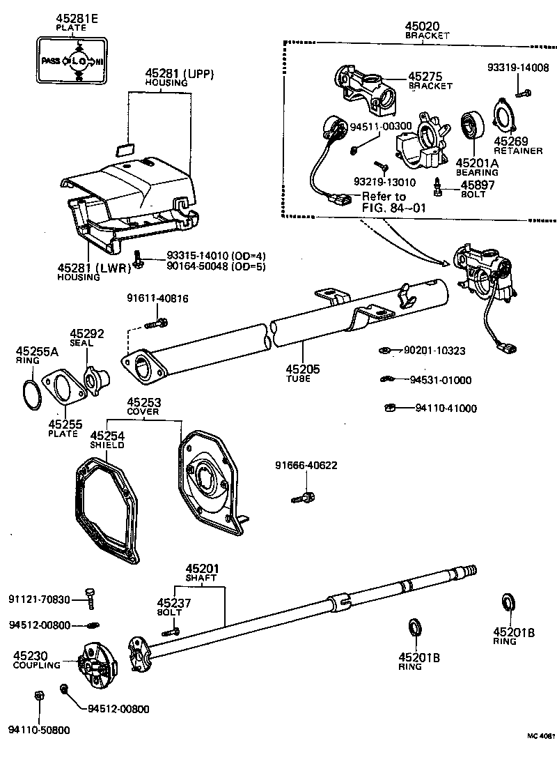 45275-20050 BRACKET, STEERING COLUMN, UPPER product image
