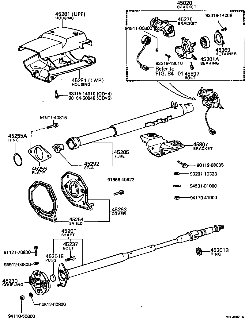 45275-20050 BRACKET, STEERING COLUMN, UPPER product image