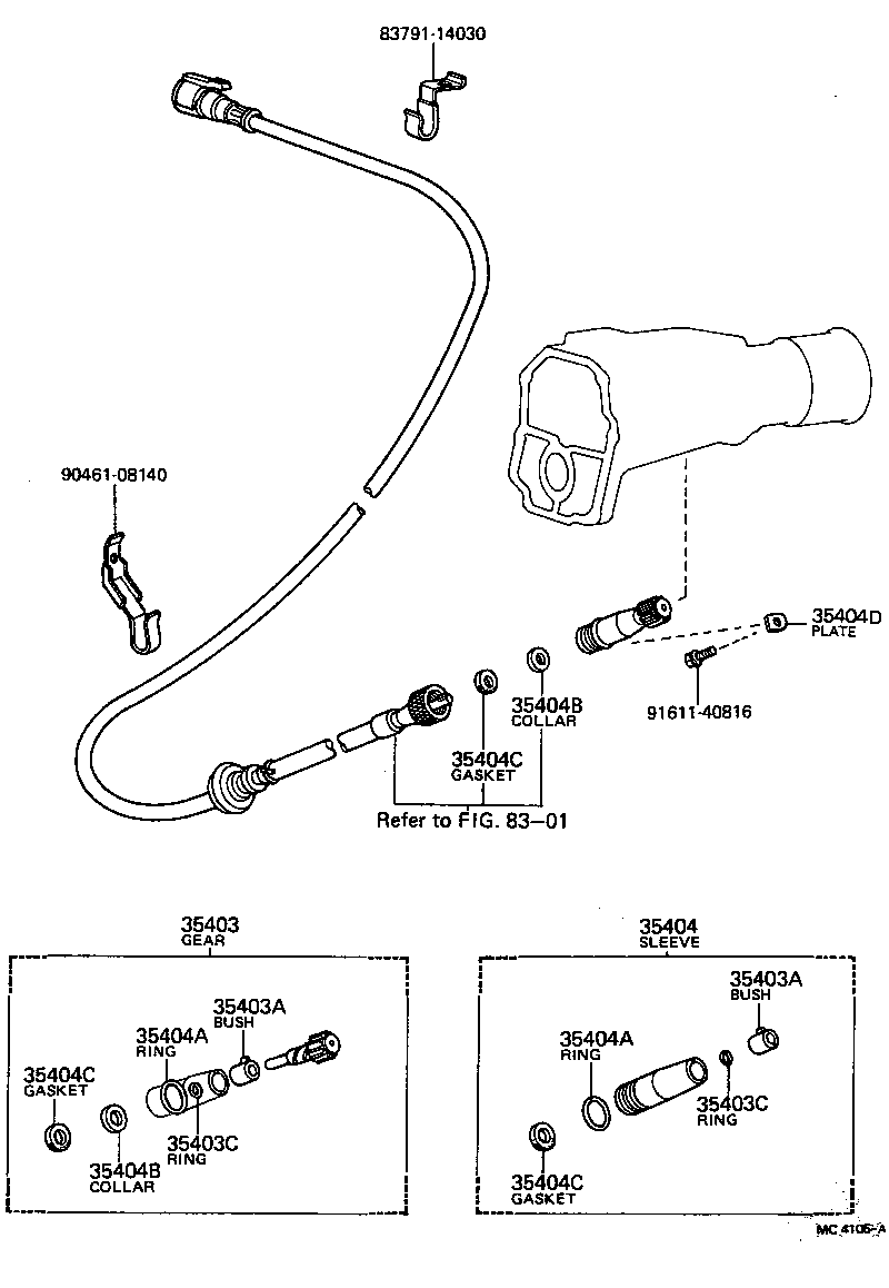 33403-39016 GEAR SUB-ASSY, SPEEDOMETER DRIVEN (ATM) product image