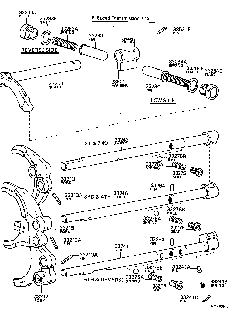 33203-20092 SHAFT SUB-ASSY, SHIFT LEVER, NO.1 product image