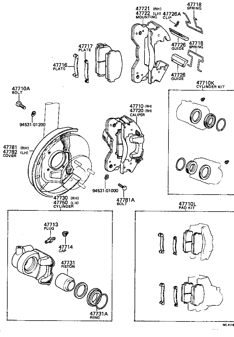 04479-12030 CYLINDER KIT, DISC BRAKE, FRONT product image