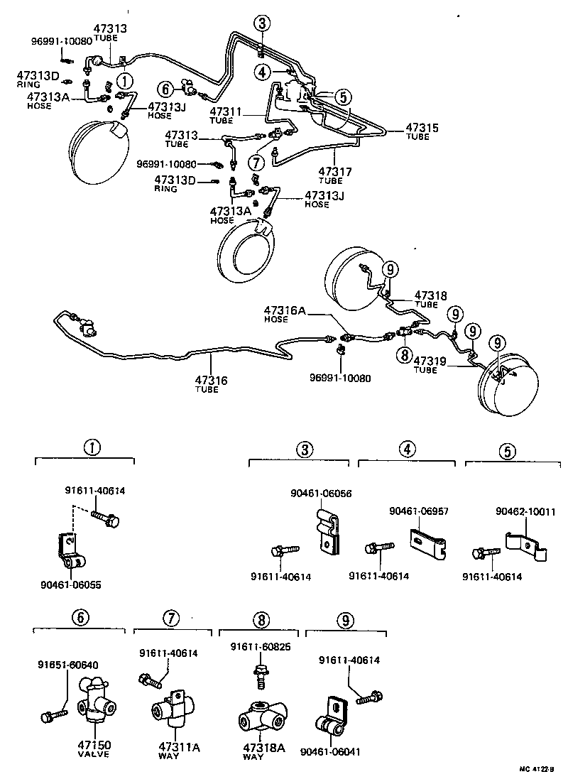 47311-14010 TUBE, FRONT BRAKE, NO.1 product image