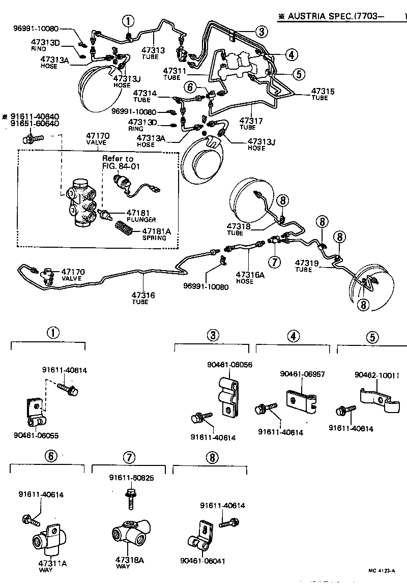 47311-14010 TUBE, FRONT BRAKE, NO.1 product image