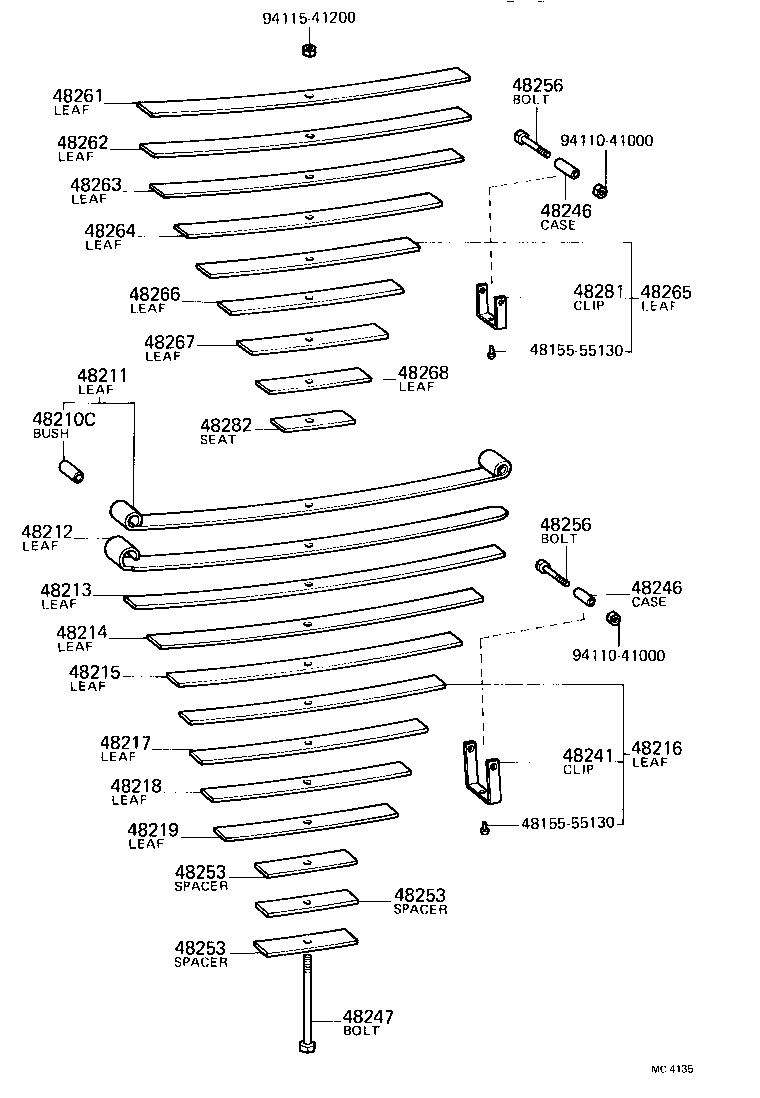 42152-55040 SEAT SUB-ASSY, SPRING U BOLT, RH product image