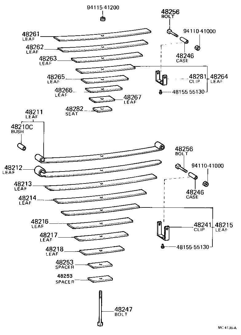 42152-55040 SEAT SUB-ASSY, SPRING U BOLT, RH product image