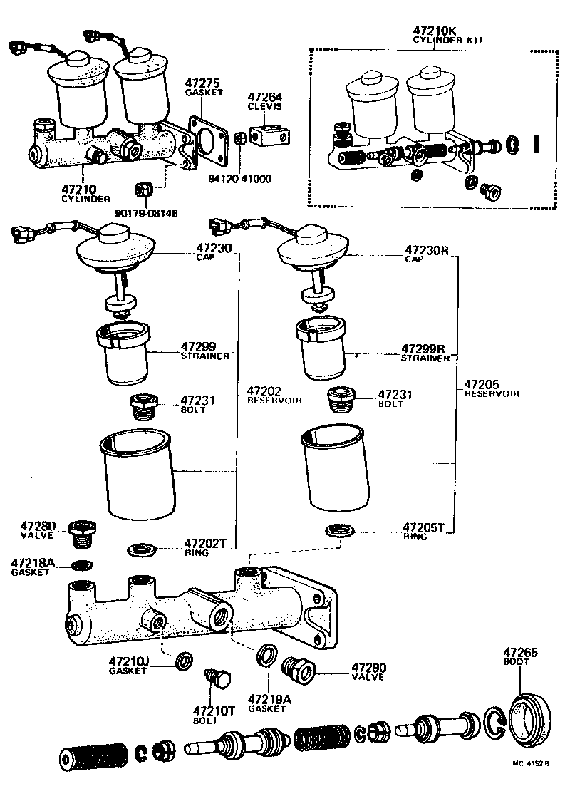 Toyota 84460-14031 CAP ASSY, BRAKE MASTER CYLINDER RESERVOIR FILLER