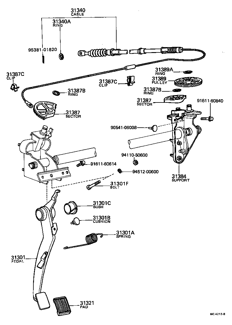 31301-10031 PEDAL SUB-ASSY, CLUTCH product image