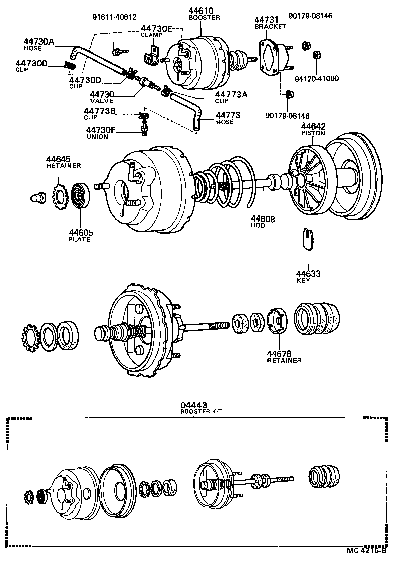 04443-10021 BOOSTER KIT, BRAKE product image