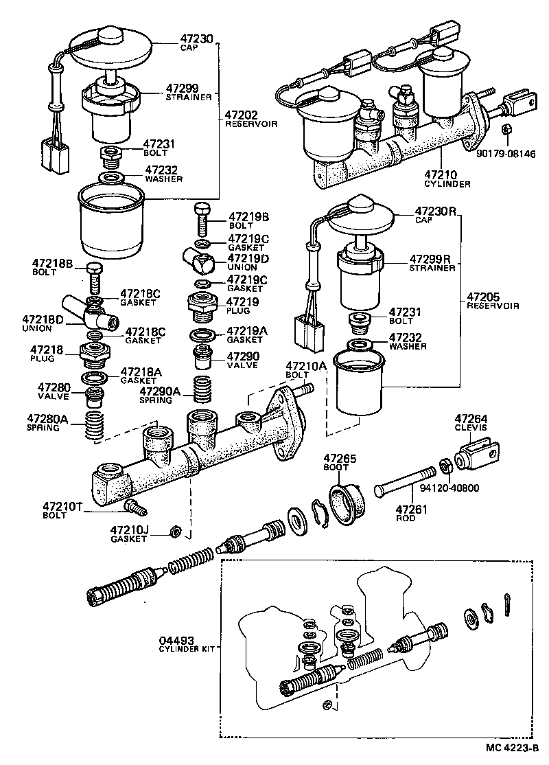 47200-10034 CYLINDER ASSY, MASTER, W/O BOOSTER product image