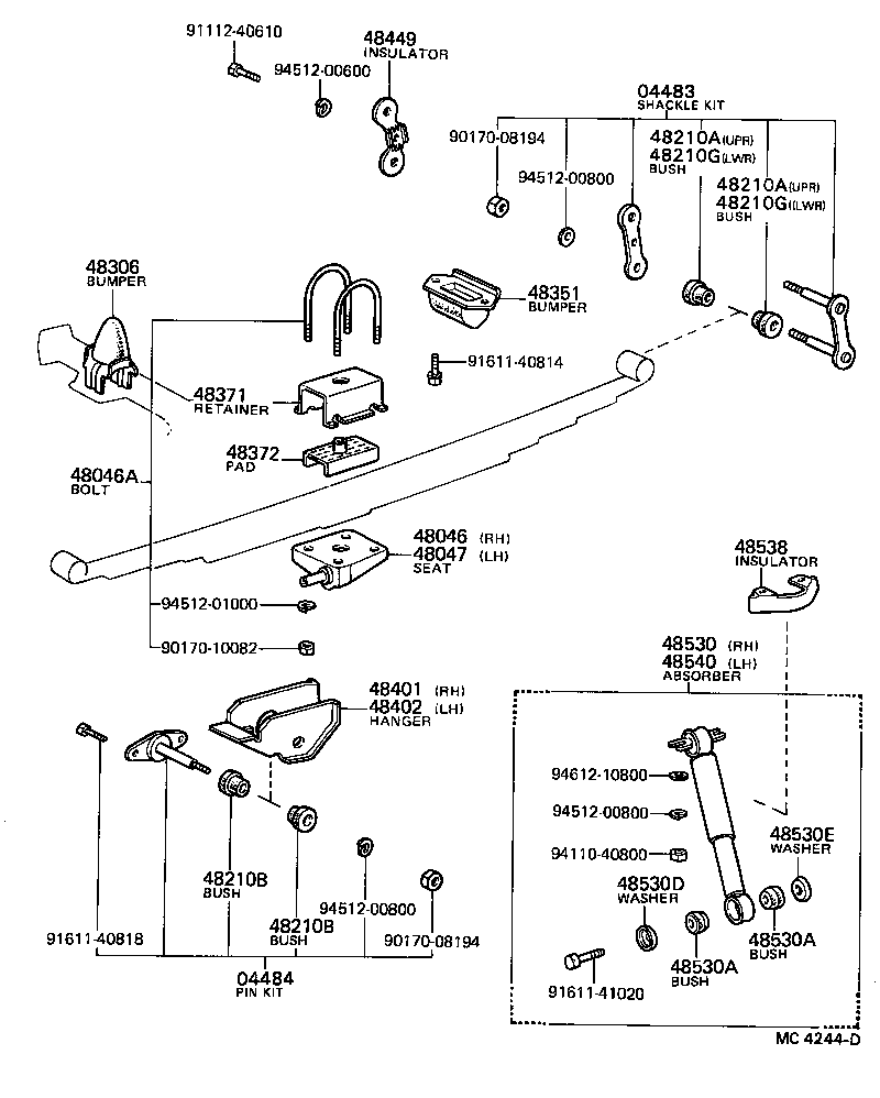 04483-10030 SHACKLE KIT, REAR SPRING product image