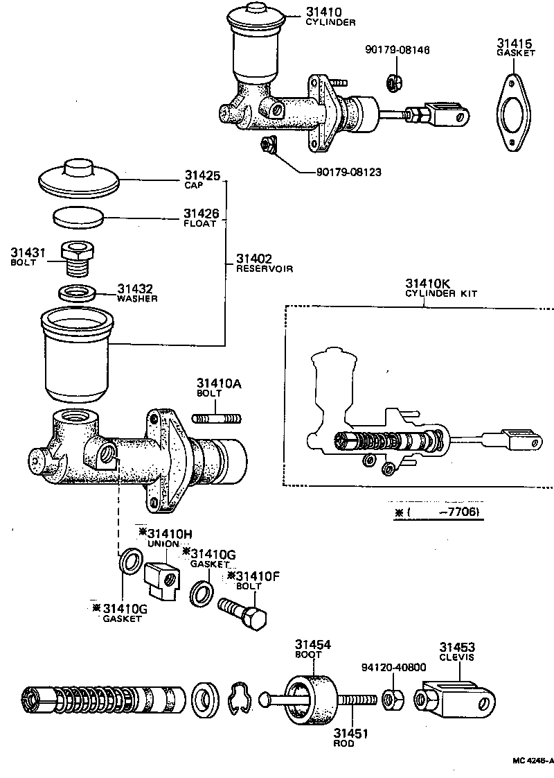 31415-14010 GASKET, CLUTCH MASTER CYLINDER product image