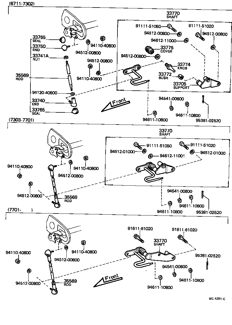 33542-40011 KNOB SUB-ASSY, SHIFT LEVER (FOR COLUMN SHIFT) product image