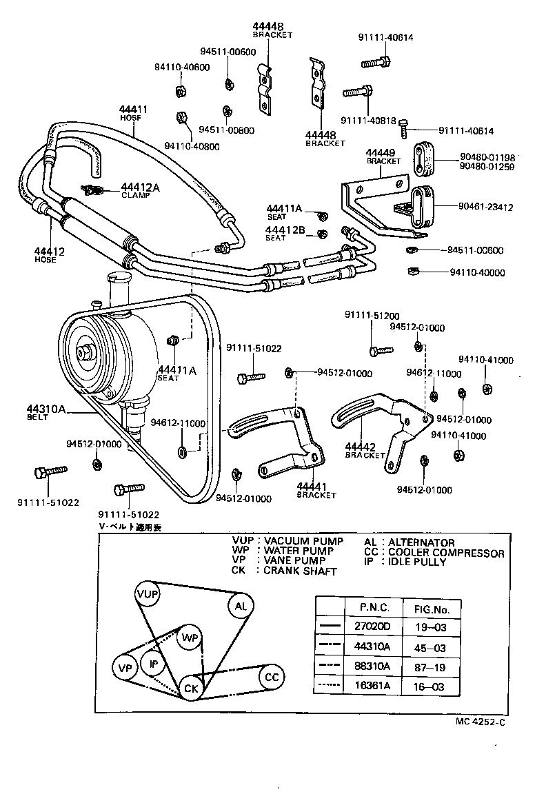 44441-40022 BRACKET, PUMP, FRONT product image
