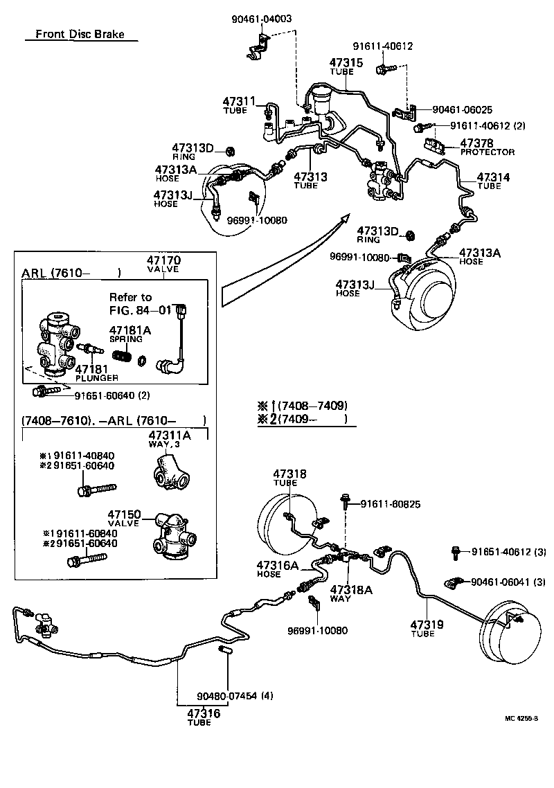 47311-12201 TUBE, FRONT BRAKE, NO.1 product image