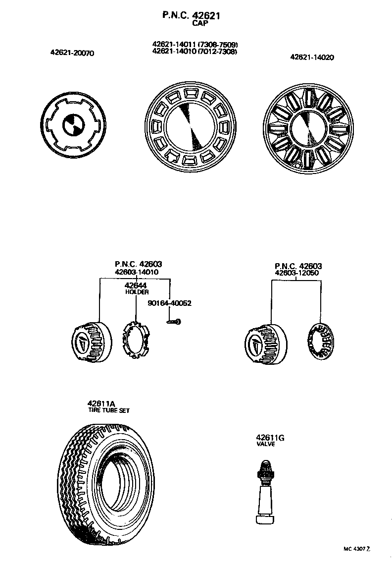 42652-22240 TIRE TUBE SET OR TUBELESS TIRE product image