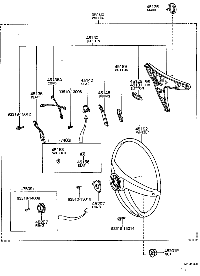 45102-14060 WHEEL SUB-ASSY, STEERING product image